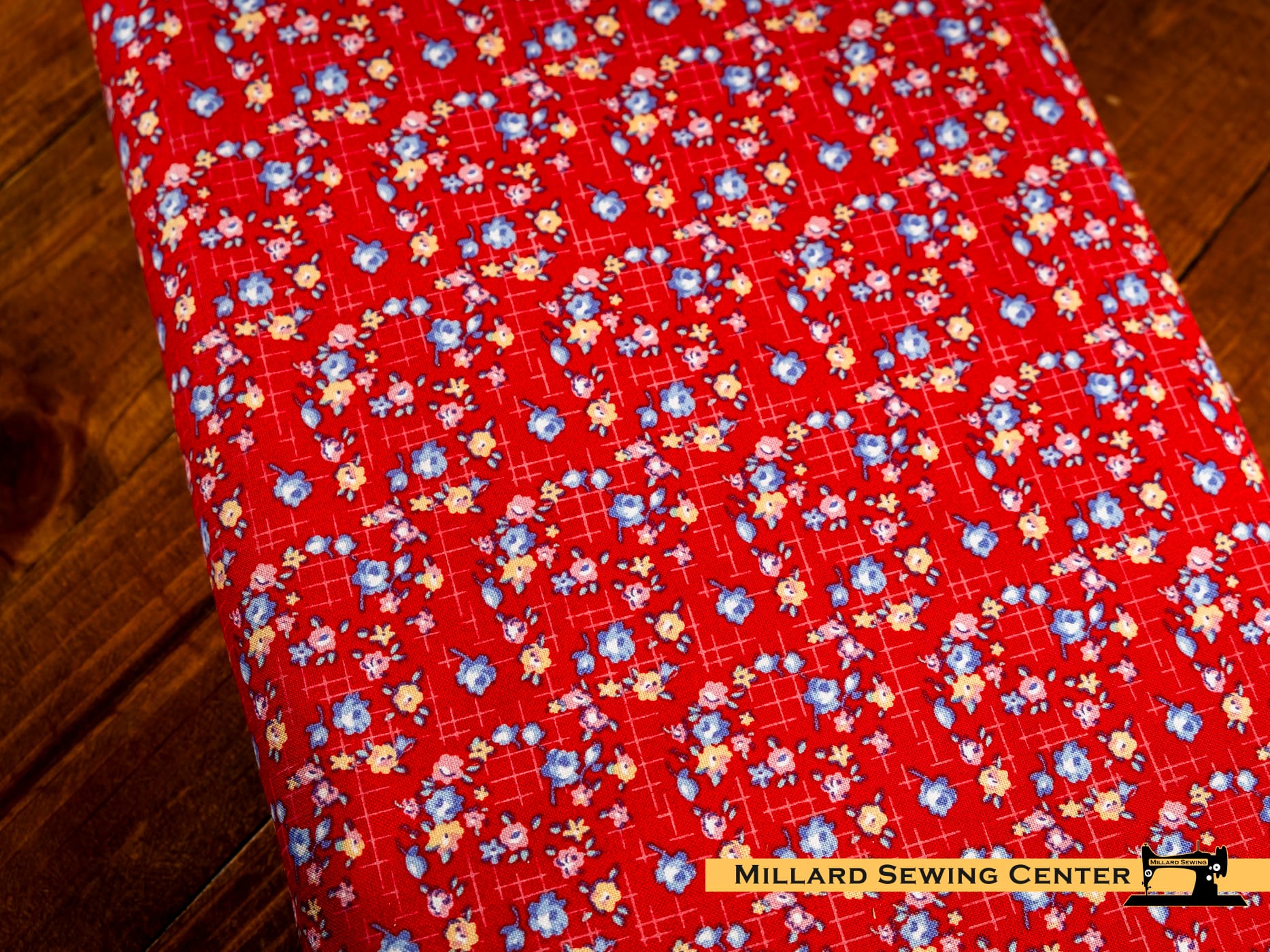 Cotton Fabric, 43"/44" Wide Dear Sweethearts in Apron Grid Red by Riley Blake Designs