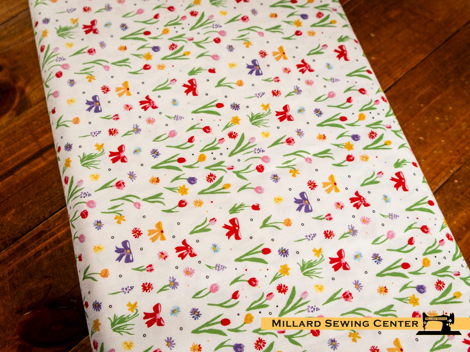 Cotton Fabric, 43"/44" Wide Dear Sweethearts in Flowers & Bows Multi by Riley Blake Designs