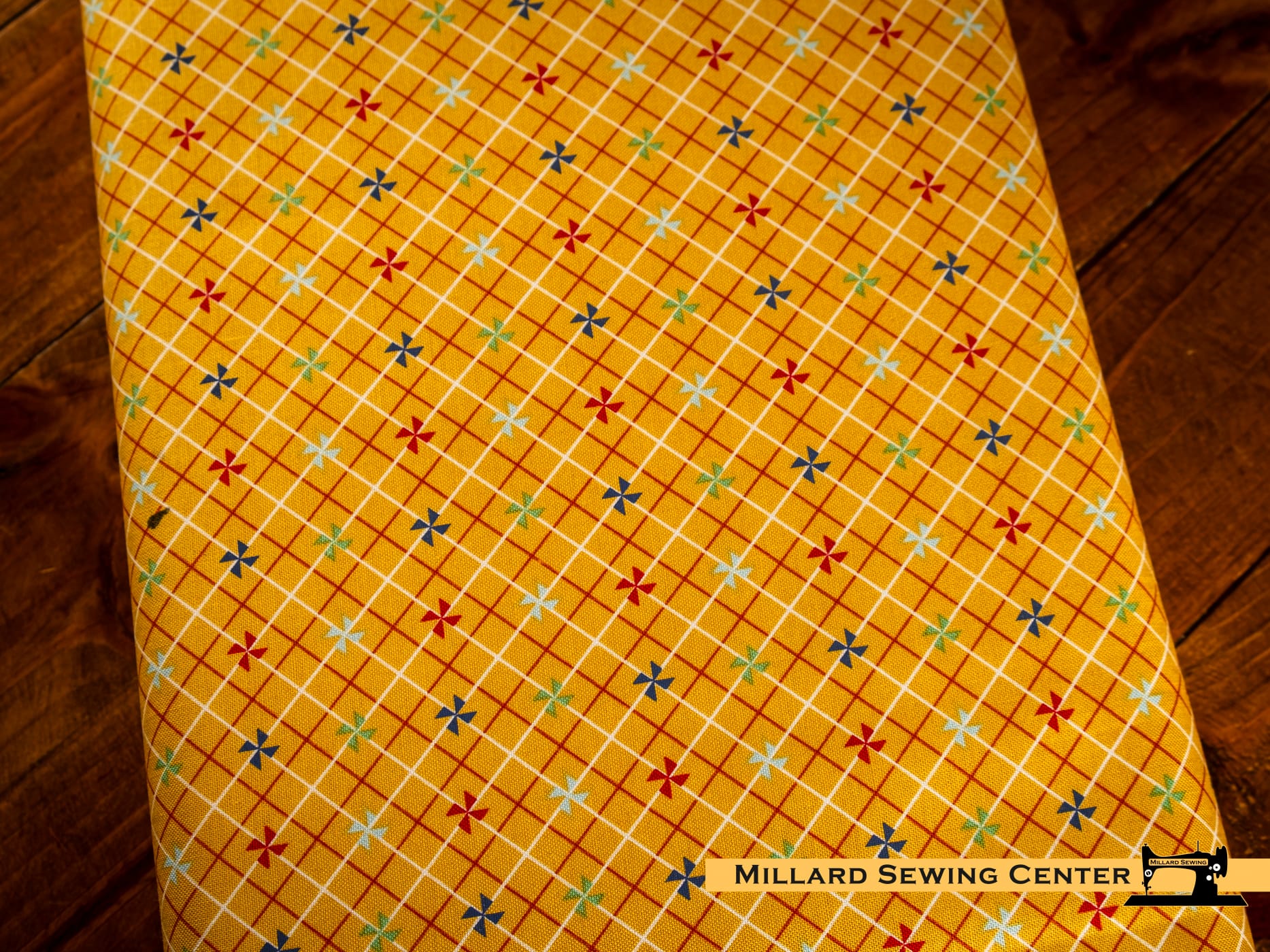Cotton Fabric, 43"/44" Wide Dear Sweethearts in Pinwheels Yellow by Riley Blake Designs