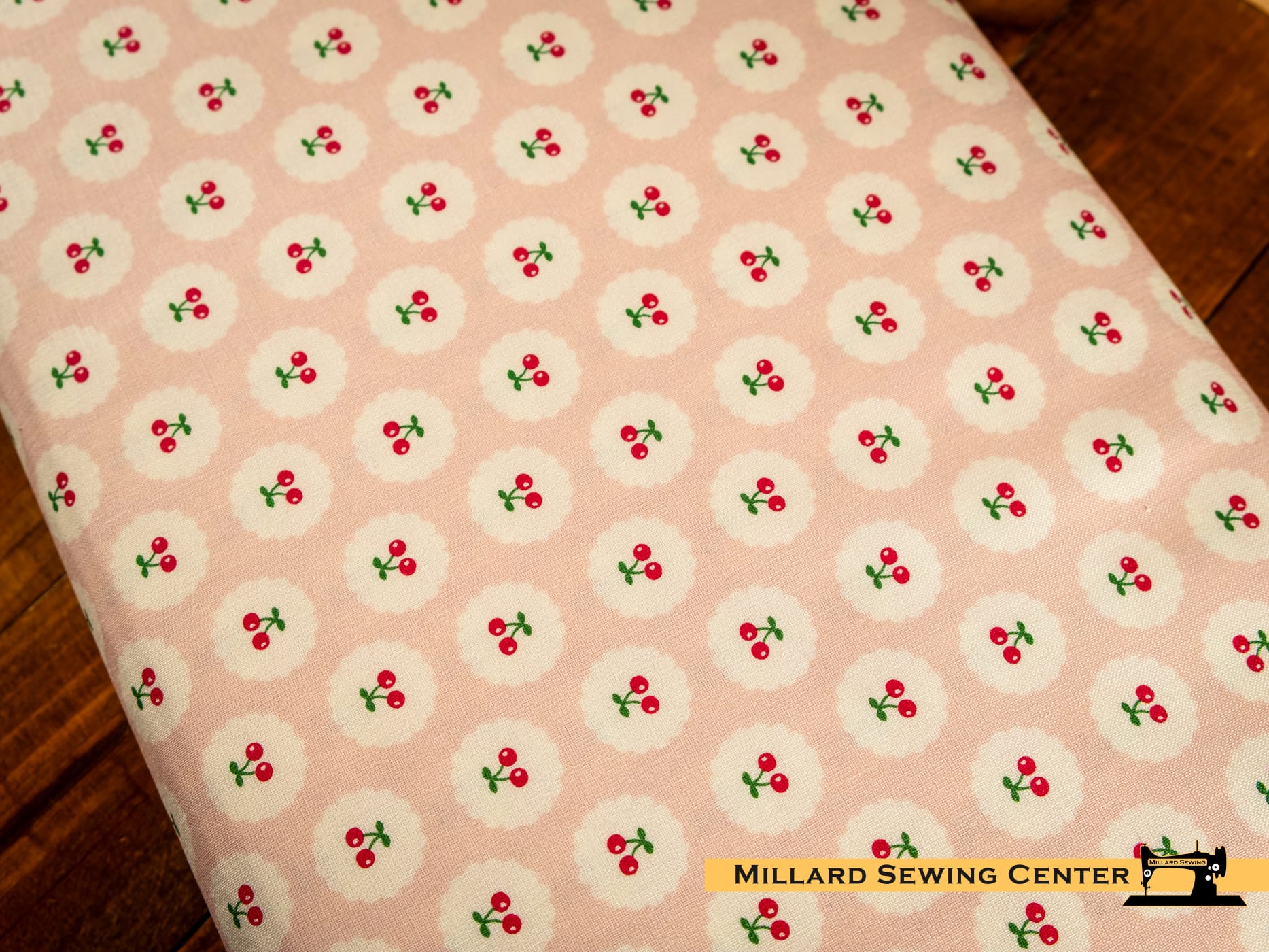 Cotton Fabric, 43"/44" Wide Cotton Nook in Cherries Blush by Riley Blake