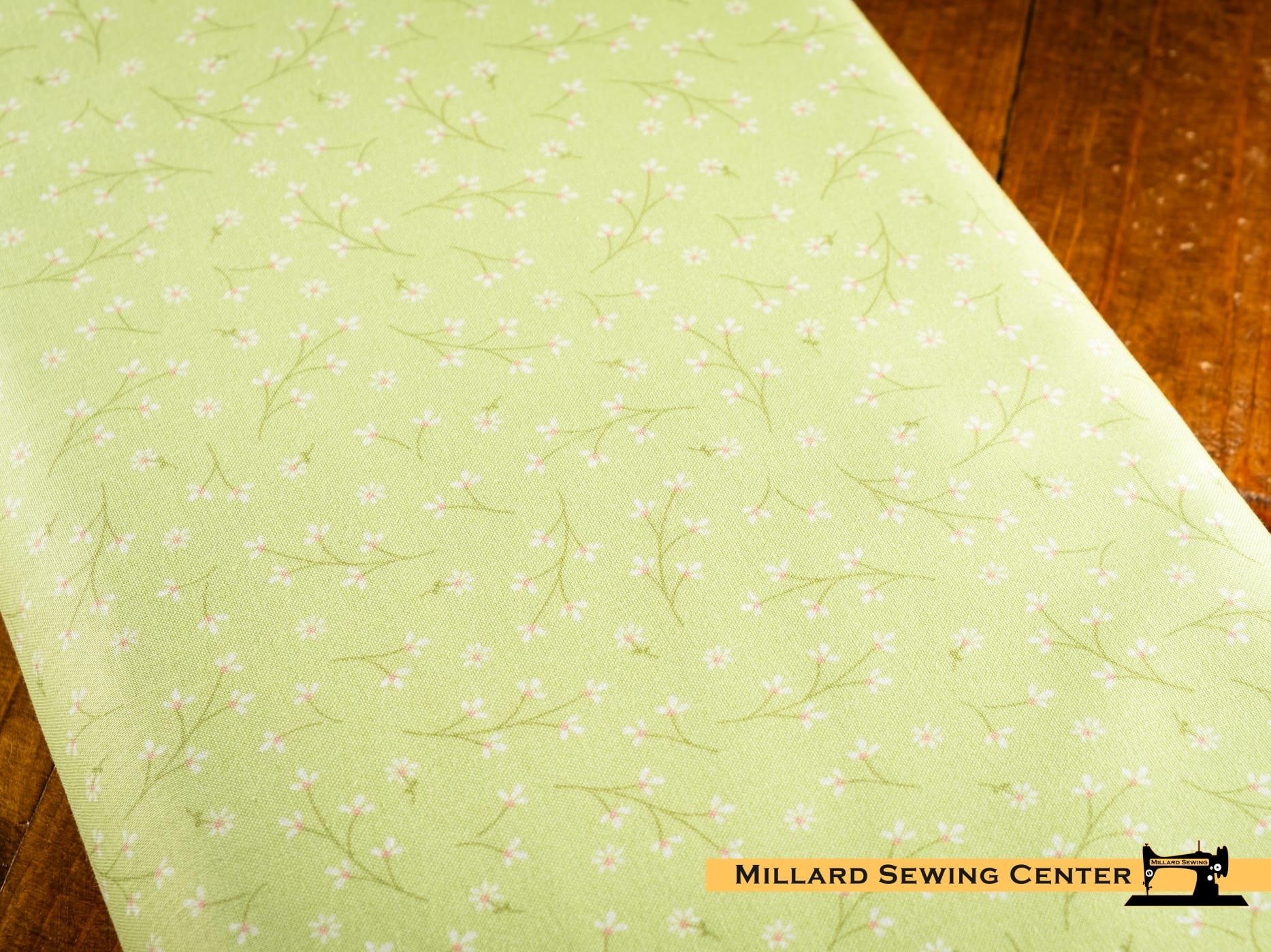 Cotton Fabric, 44″/45″ Wide Kimberbell Basics in Green Pretty Petals by Maywood Studio