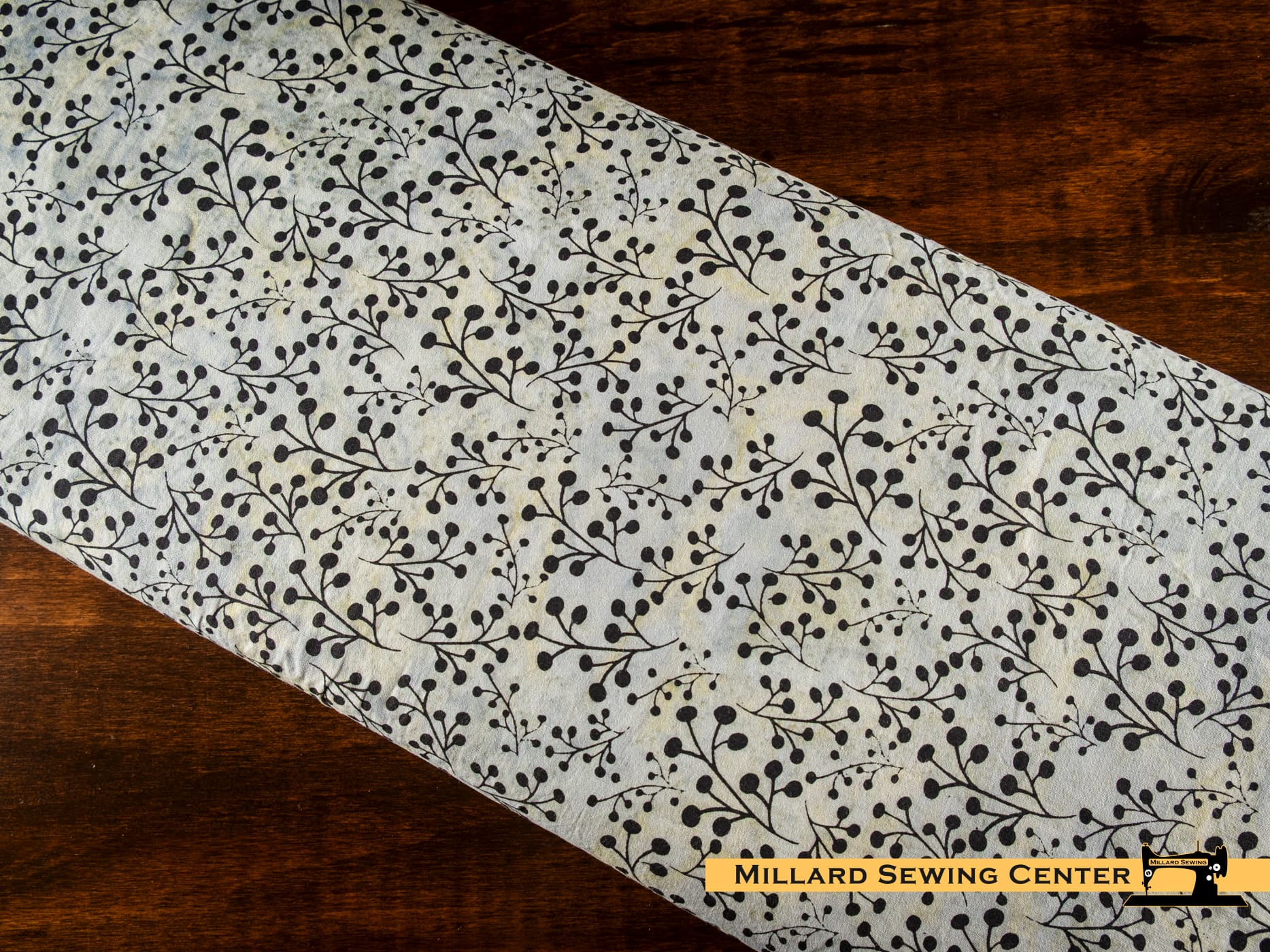 Cotton Fabric, 43"/44" Wide Batiks in Flora Noire Sprigs Pebble Pastiche by Riley Blake