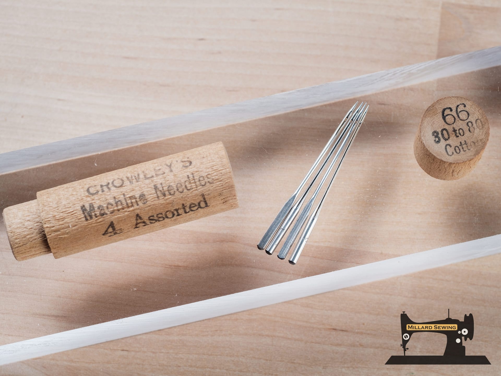 Crowley's 66 30 to 80 Machine Needles Wooden Case