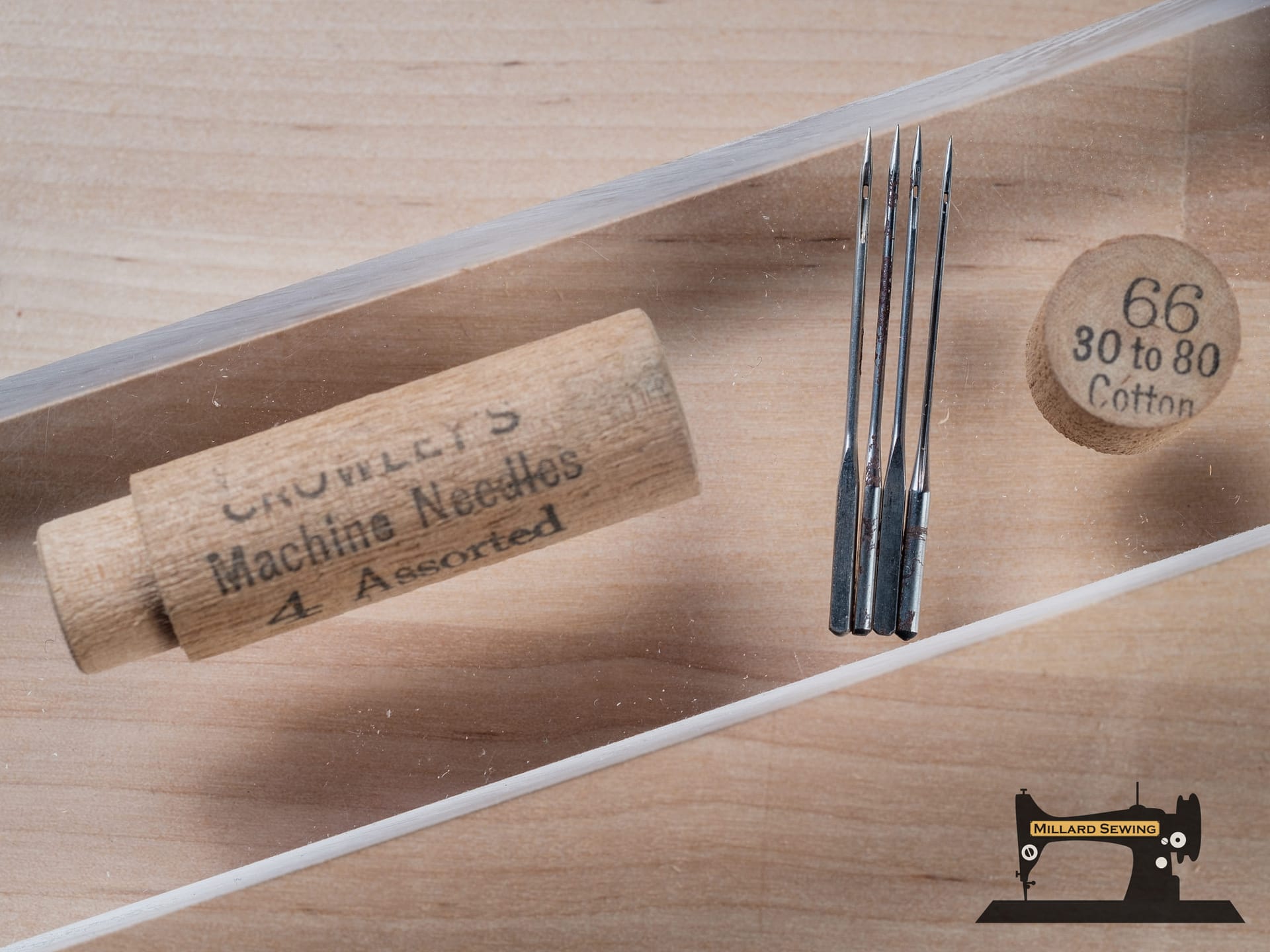 Crowley's 66 30 to 80 Machine Cotton Needles Wooden Case