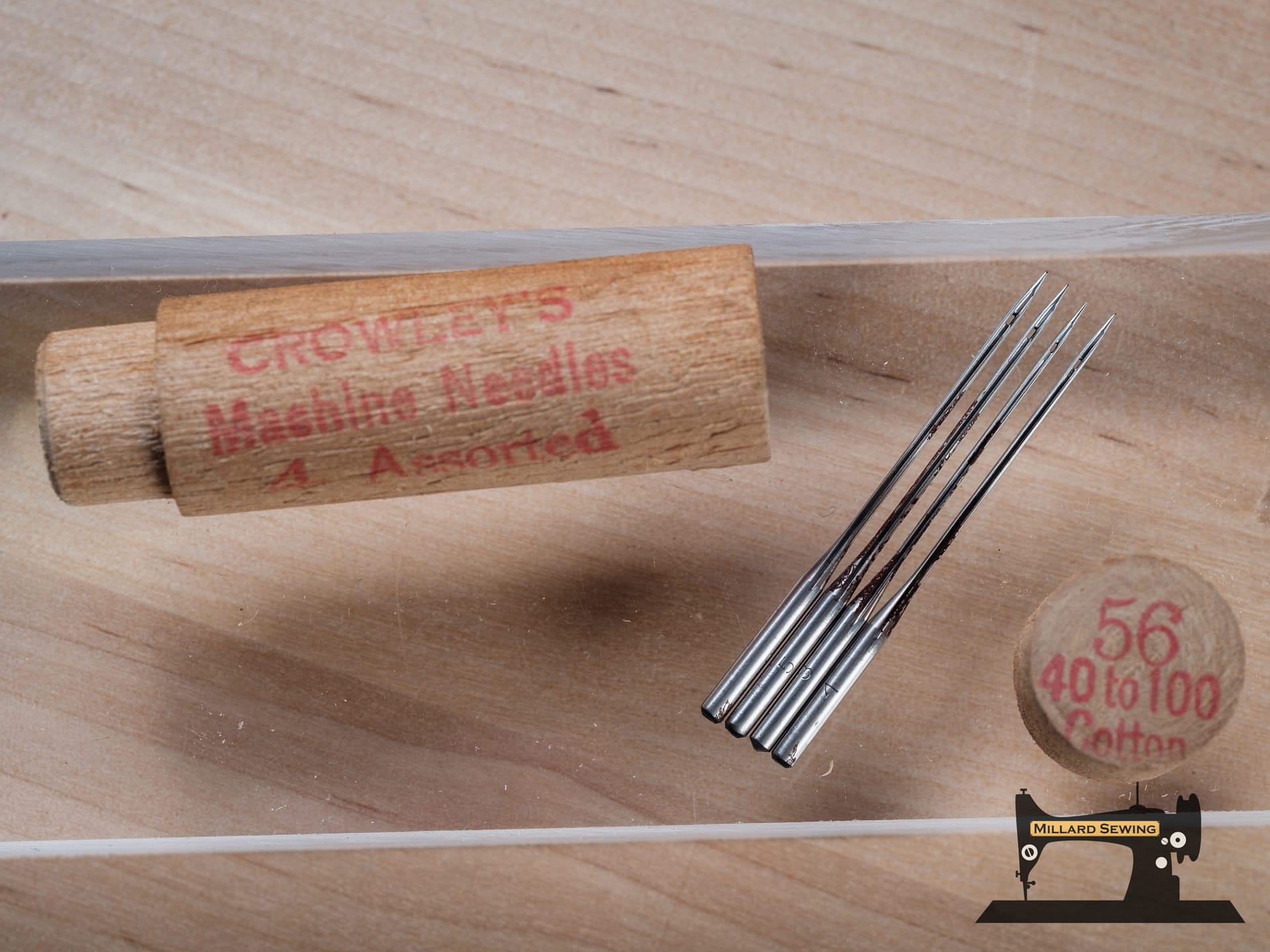 Crowley’s 56 40 to 100 Machine Cotton Needles Wooden Case