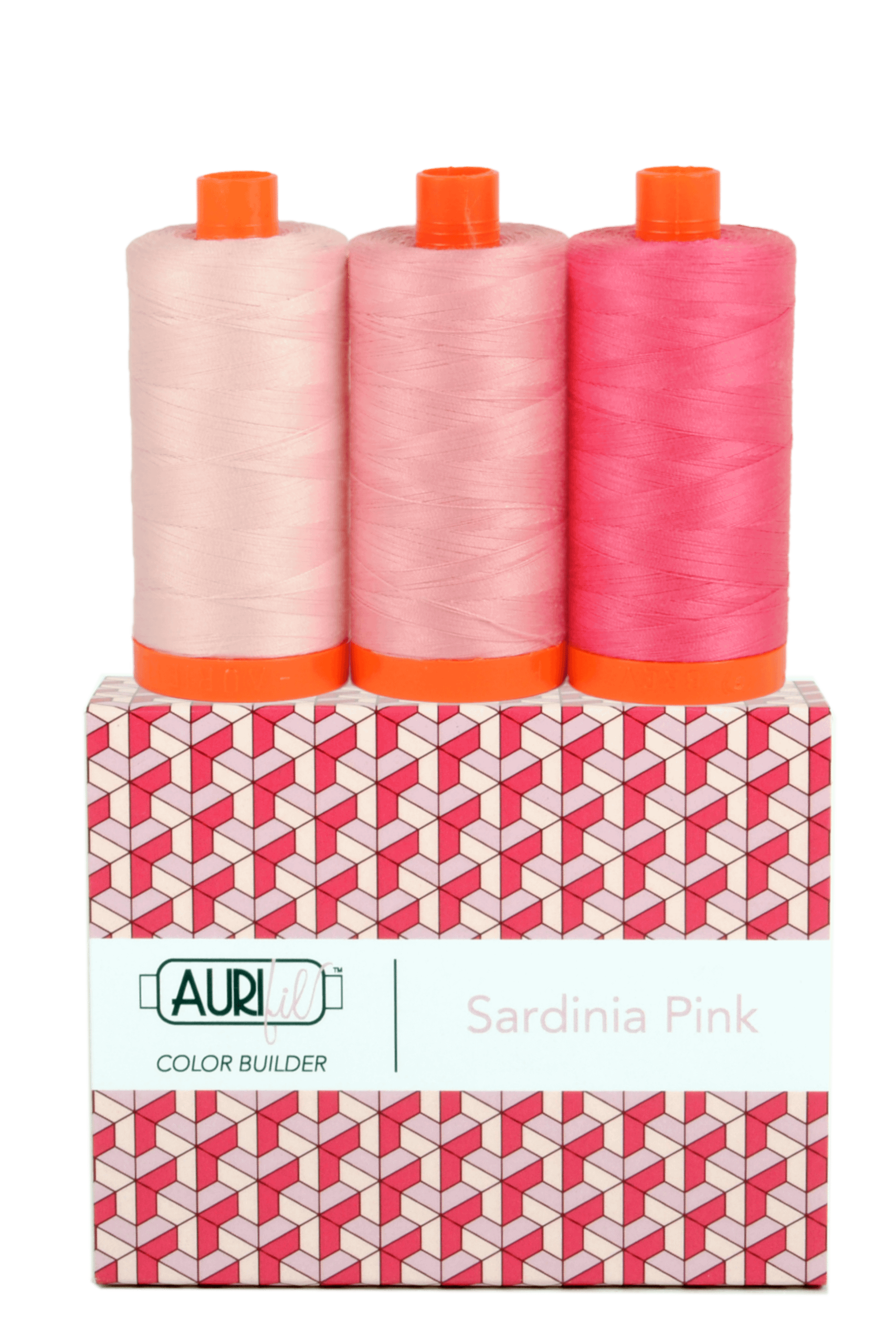 Color Builder 3 Piece Set, 50wt Cotton in Sardinia Pink by Aurifil - Image 2