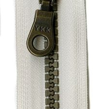 Zipper, Closed in Brastique 7"-9" in a Variety of Colors by YKK
