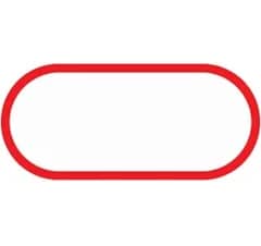 Blank 1.5" x 3.5" Long Oval - Scarlet Merrow Border Patch