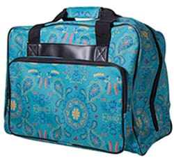 Portable Canvas Sewing Machine Carrying Case Bag, Green Paisley Print by Janome