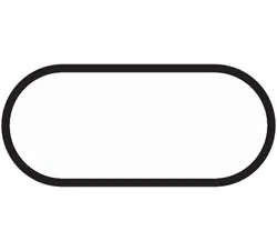 Blank 1.5" x 3.5" Long Oval - Black Merrow Border Patch