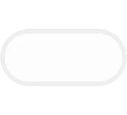 Blank 1.5" x 3.5" Long Oval - White Merrow Border Patch