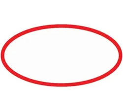 Blank 2" x 4" Oval - Scarlet Merrow Border Patch