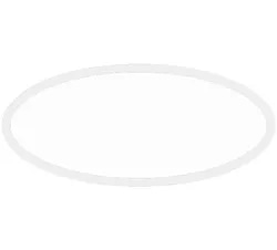 Blank 1.5" x 3.5" Oval - White Merrow Border Patch