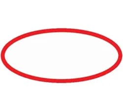 Blank 1.5" x 3.5" Oval - Scarlet Merrow Border Patch
