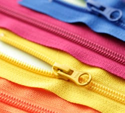 Zipper, Ziplon 7"- 22" Sizes Available in a Variety of Colors by YKK