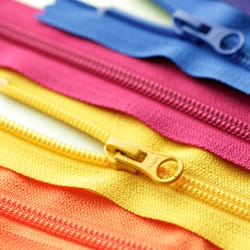 Zipper, Ziplon 7"- 22" Sizes Available in a Variety of Colors by YKK