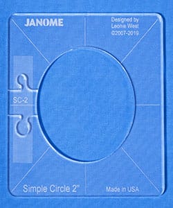 Template Ruler, Simple Circle 2" for High Shank Janome Sewing Machines by Janome