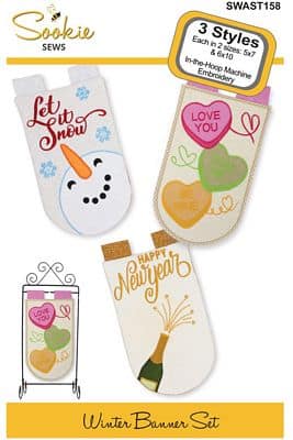 Winter Banner Set, In The Hoop Design by Sookie Sews