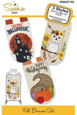 Fall Banner Set, In The Hoop Design by Sookie Sews