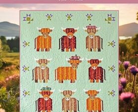 Mini Coos - a Highland Coo Quilt Pattern by Art East Quilting Company