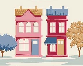 Cotton Fabric, 44″ Wide, Village Life- Lillian Burgundy by Tilda
