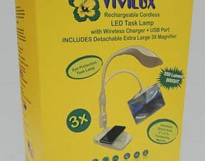 LED Task Lamp with Wireless Charger & Magnifier by ViviLux