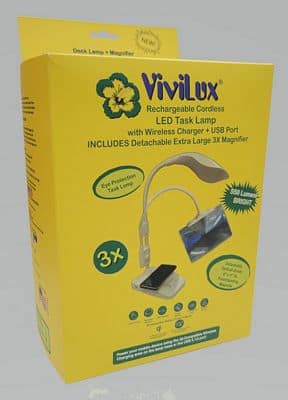 LED Task Lamp with Wireless Charger & Magnifier by ViviLux
