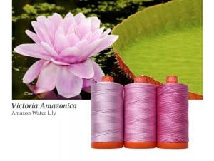 Color Builder 3 Piece Set, 50wt Cotton, Amazon Water Lily Plant by Aurifil