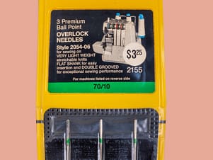 16×75 / 2054 Ball Point Size 70/10 Overlock Needles By Singer (3 Pack)