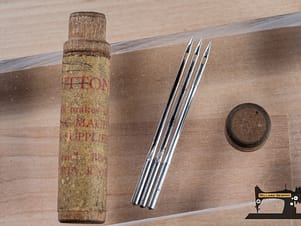 Assortment of Machine Needles in Wooden Case
