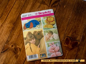 Simplicity Crafts 4547 Animal Pillow Lion Bunny Lamb Dog Sewing Pattern UNCUT