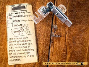 Yarn Weaving Foot, Low Shank for Multiple Sewing Machines
