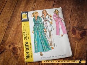 McCall's Pattern 2655, Vintage Misses' Robe or Top/Pants Set
