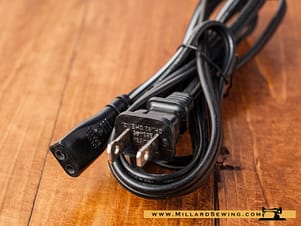 Power Cord 2 Prong (Solid Square/Rounded) For Multiple Model Sewing Machines