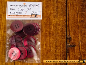 Buttons, Round 30mm In Burgundy, 10 Pack