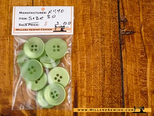Buttons, Round 30mm In Lime Green, 10 Pack