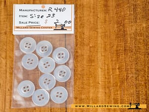 Buttons, Round 23mm In Pearl White, 10 Pack
