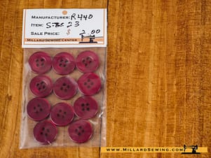 Buttons, Round 23mm In Burgundy, 10 Pack