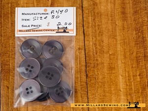 Buttons, Round 30mm In Onyx Black, 10 Pack