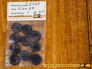 Buttons, Round 23mm In Onyx Black, 10 Pack