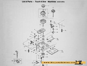 Screw, Bobbin Case Position Finger for Singer Touch & Sew Models