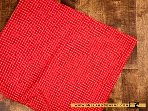 Remnant (Cotton) Red & White Polka Dots (1 yd)