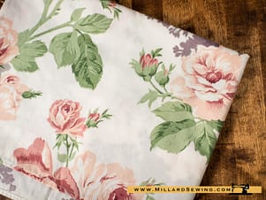 Remnant (Cotton) Pink Purple Floral (1-1/4 yds)