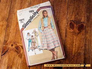 Simplicity 9851 Misses' Western Skirt, Straight Leg Pants & Vest