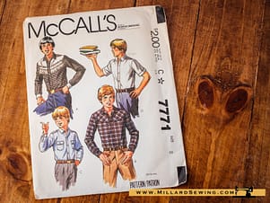 McCall's 7771 Western Shirt, Button Up Shirt