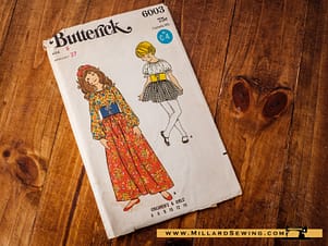 Butterick 6003 Peasant Dress 1970's
