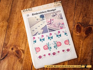 Simplicity 6442 Pattern for Flower Embroidery Transfers