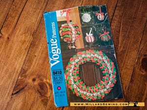 Vogue 8410 No Sew Ribbon Pattern, Christmas Decor