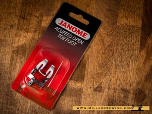 Upper Feed Foot, Open Toe for Elna or Janome/New Home with Acufeed/IAF System