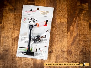 Horizontal Thread Post for Vertical Spool Pin Sewing Machines